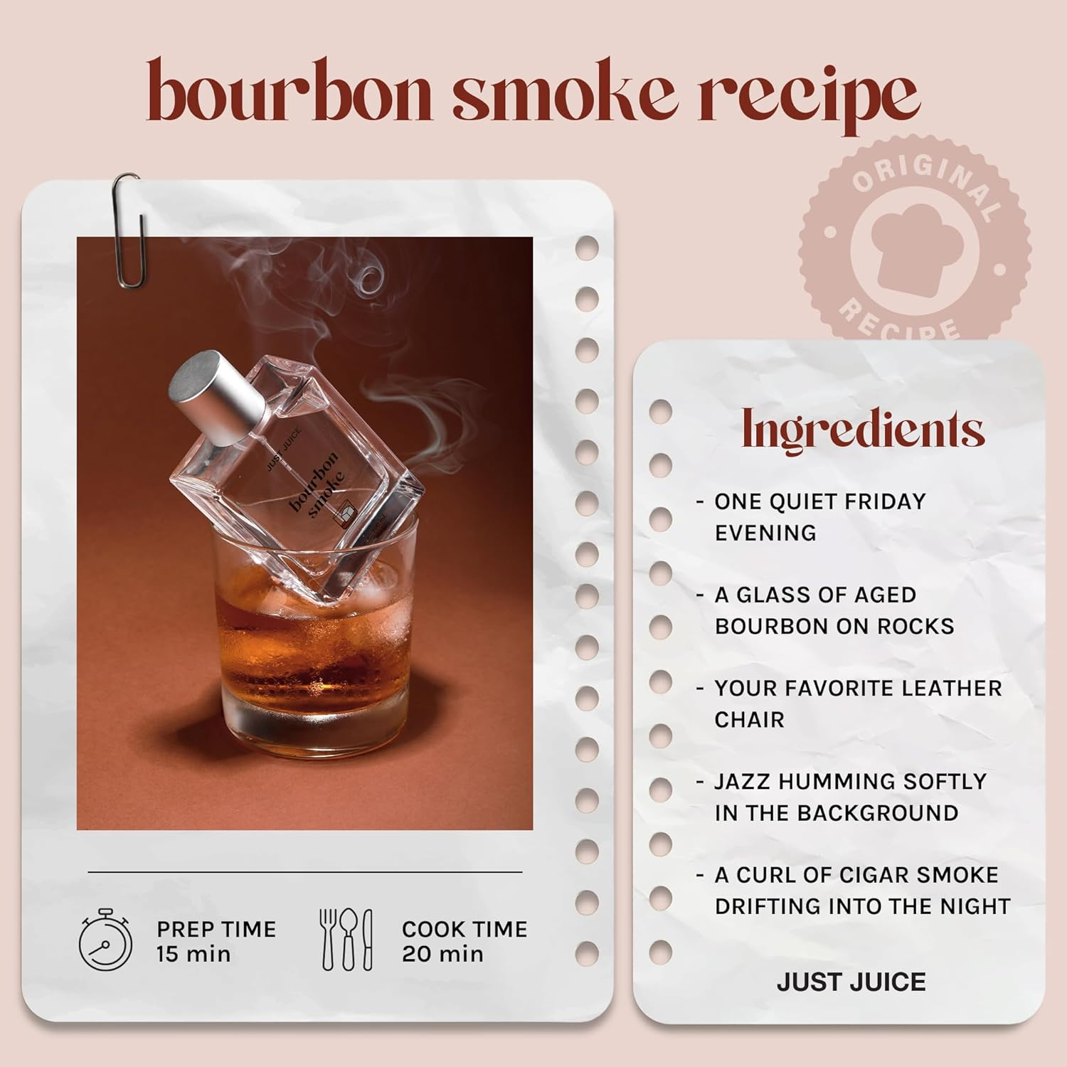 Just Juice Bourbon Smoke - Spicy, Warm Vanilla Perfume for Women and Men - Amber Mini Travel Perfume with Black Pepper, Cedar, Suede - 0.33 Oz image number 5