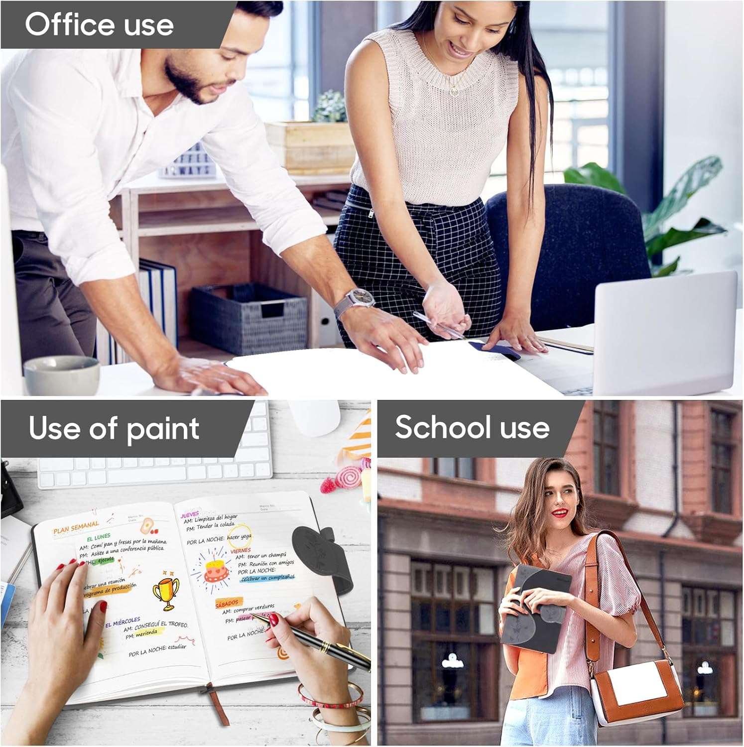 Spardar Hardcover Journal with 300 Pages, Thick Lined Notebook with 80 GSM Paper, A5 Notebook, Hardcover Notebook for Women, 5.7 X 8.4 (Black)