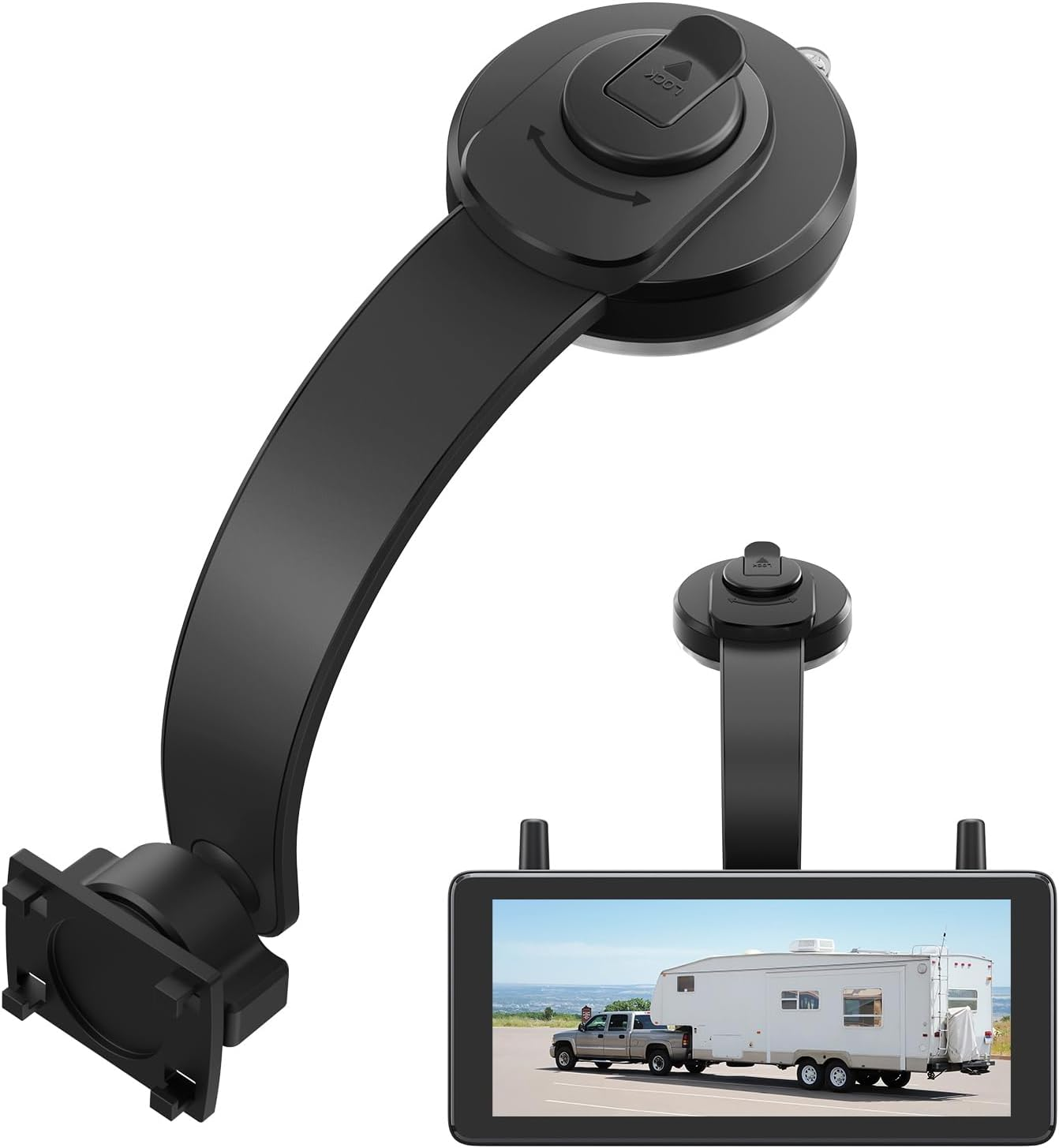 AUTO-VOX X8 Bracket Bendable Suction Cup Mount for Backup Camera, 360&deg; Flexible Adjust Monitor,Strong Hold,1 Min Easy Install - Fits Solar 3A plus / S4B / Solar5 / WF1 Screen image number 5