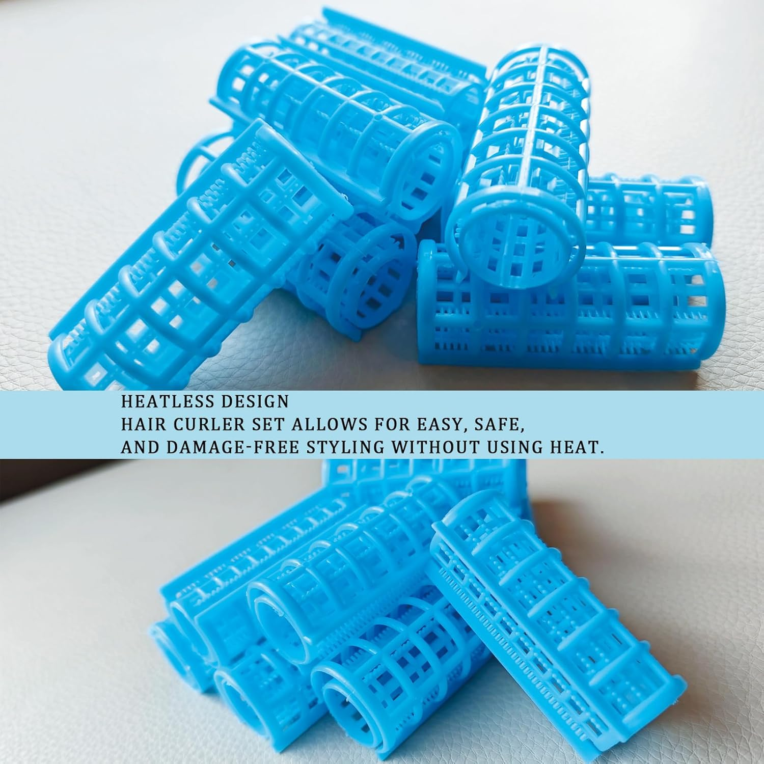 ULIFEBETTER 20 Pack Snap Hair Roller Plastic Hair Rollers Set, 0.98Inch/2.5Cm Heatless Rollers with Mini Comb, Snap on Rollers for Fine Thin Hair, Self Grip Roller for DIY （Blue） image number 6