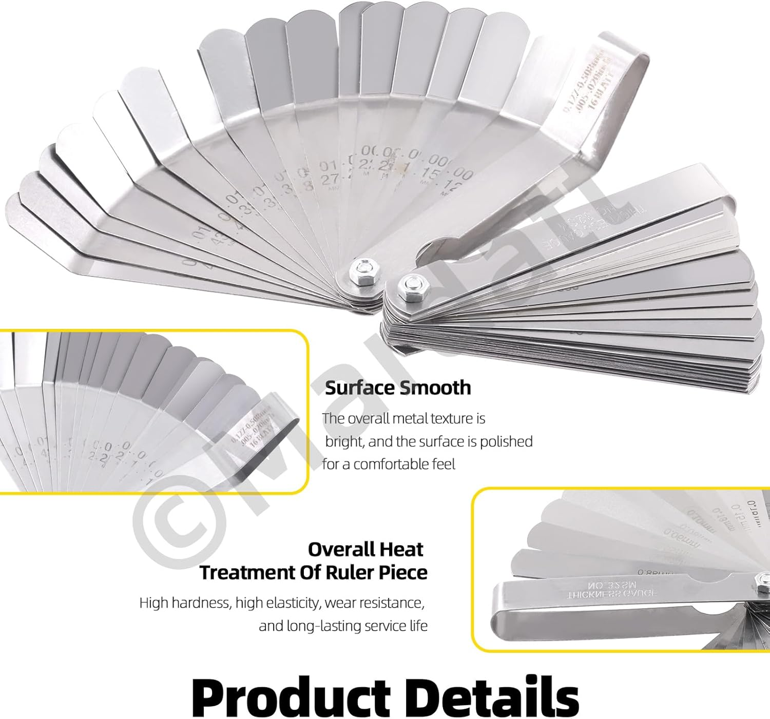 4Pcs Motorcycle Engine Valve Adjustment Tool Kit Includes Straight and Bent Feeler Gauges Square Hexagonal Hole Tool and T Type Spanner, Engine Valve Screw Repair Wrench & Feeler Gauge image number 6