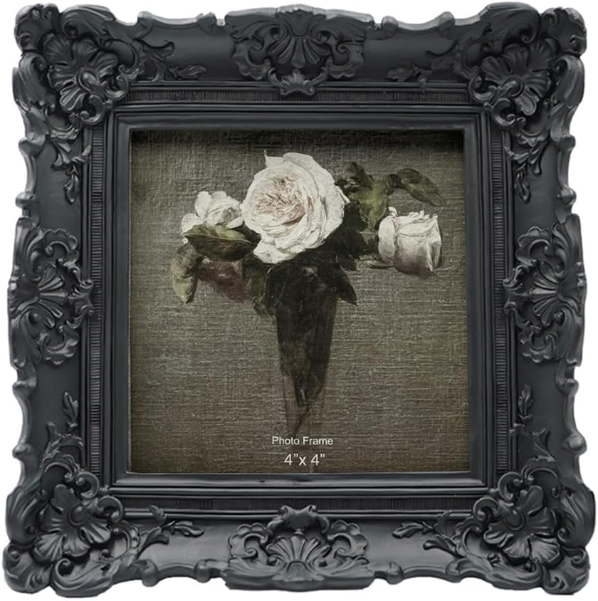 CISOO 4X6 Vintage Picture Frame, Antique Ornate White with Gold Photo Frame, for Table Top and Wall Display, Decorative Floral Design Retro Home Decor, Photo Gallery Art
