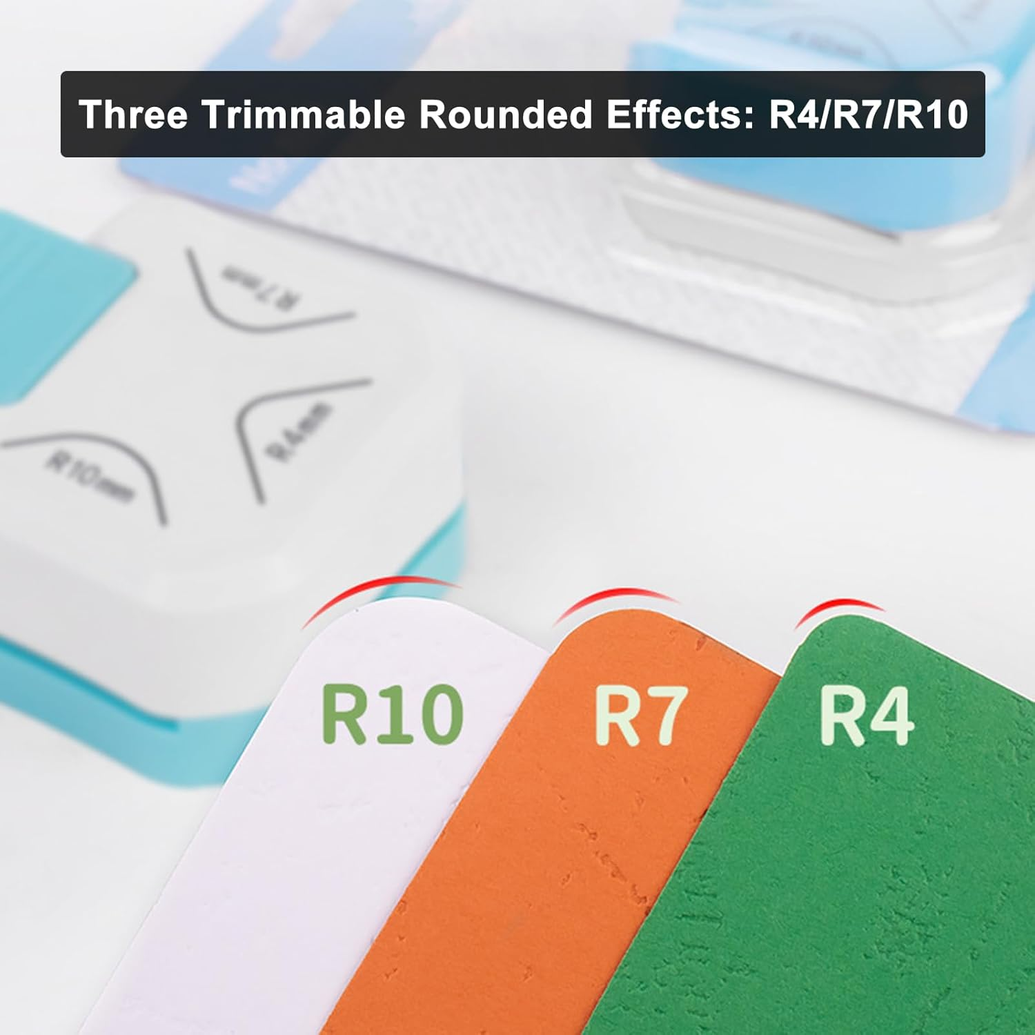 3-In-1 Corner Rounder Punch, R4 R7 R10 Paper Cutter for Craft Paper, 3 Available Angles Circle Cutter for Card, Photo, Film, DIY, Scrapbooking, White image number 2