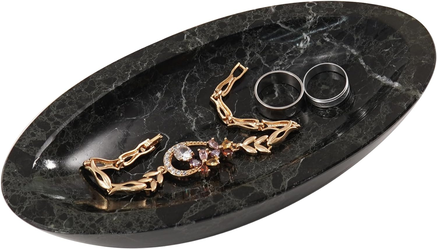 Radicaln Marble Jewelry Tray White 18 Cm Handmade - Aesthetic Room Decor -Jewelry Holder & Organizer - Trinket Dish Tray for Earrings & Rings Display