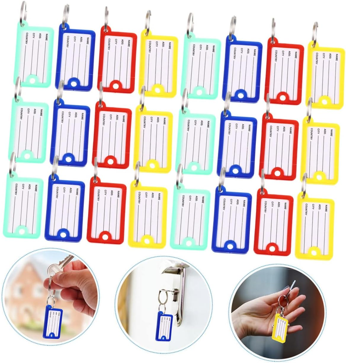 NAMOARLY 40Pcs Multi-Function Luggage Tags Markers Key Tags for Suitcases Keyring image number 4