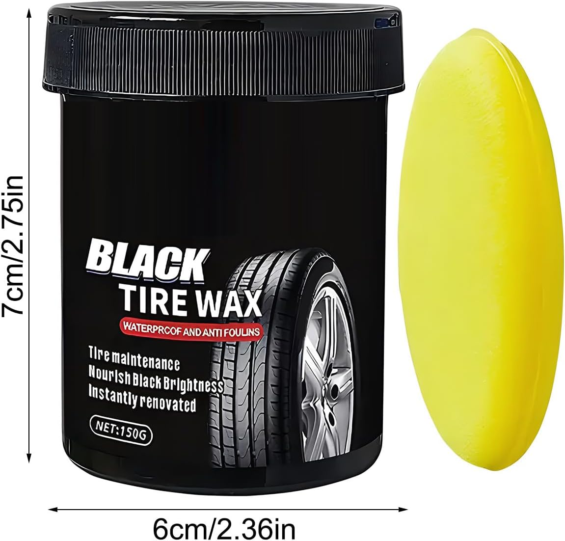 Car Tire Shine | 150G Vehicle Cleaning Balm - with Sponge Waterproof Auto Tire Shine | for Vehicle Exterior Automotive Truck Trailer Tractor RV SUV