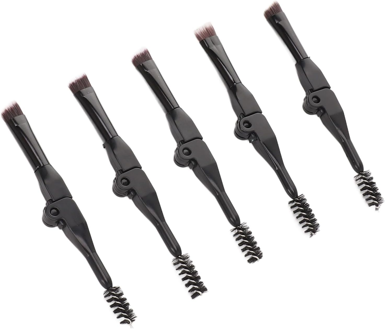 Eyebrow Brush Set Portable Foldable Dual Sided Makeup Tool for Travel Storage