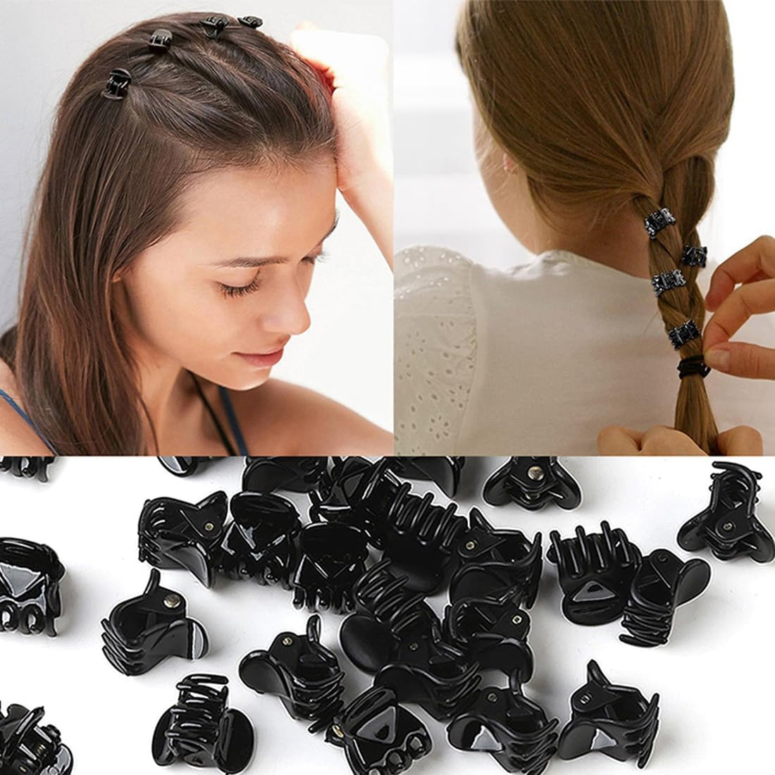 DLPRK Pack of 40 Mini Hair Clips Hair Claw Clip Plastic Hair Claw Non-Slip Grip Jaw Clips for Girls and Women (Black) image number 5
