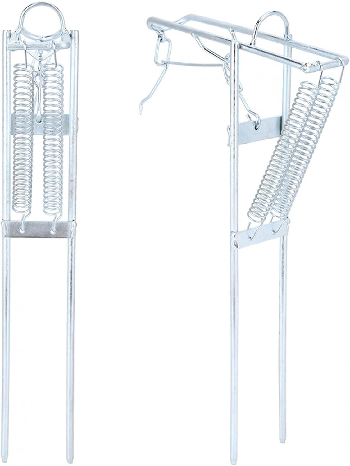 Fishing Rod Bracket, Lightweight Stainless Steel anti Rust Portable Fishing Rod Holder Practical Durable Dual Spring Fishing Pole Metal Stand Support Accessory image number 4