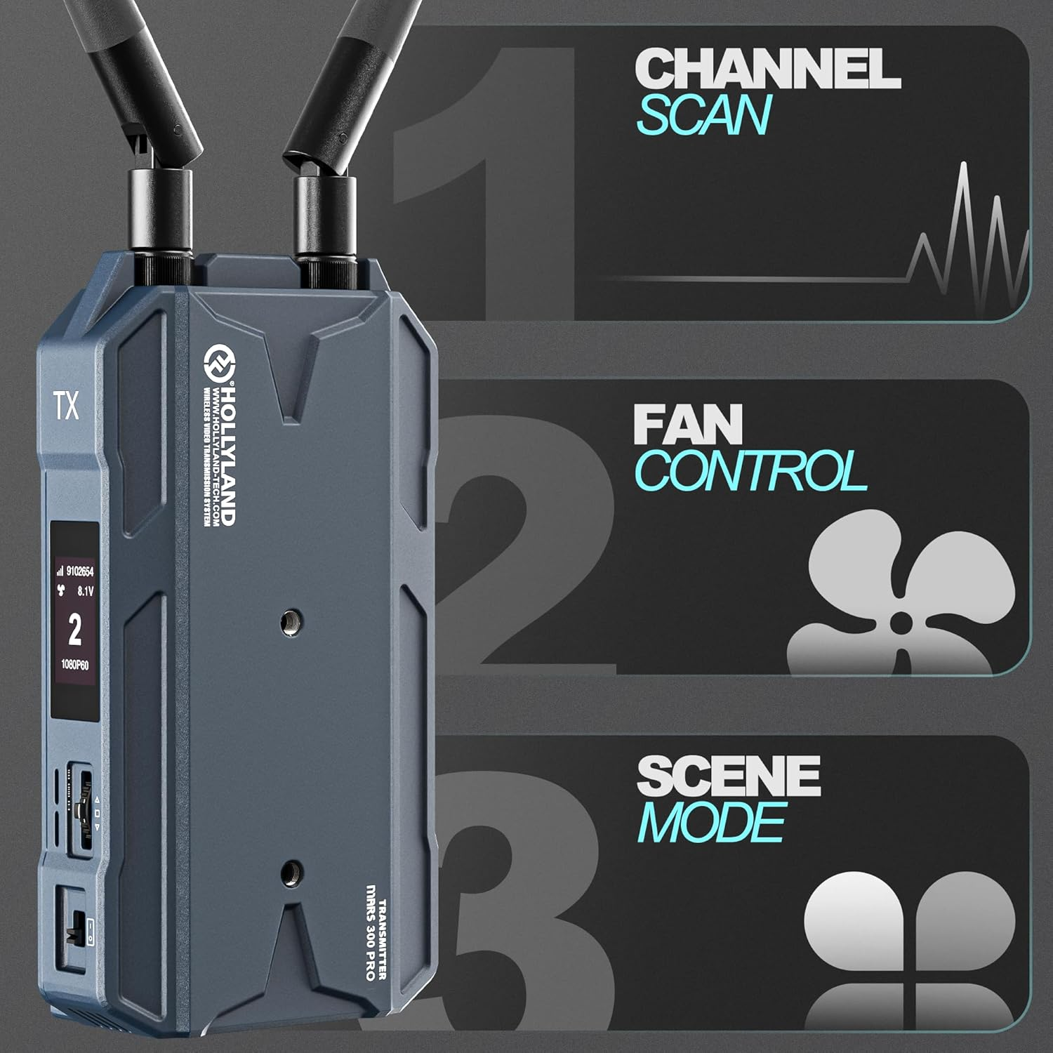 Hollyland Mars 300 PRO [Official] HDMI Loopout Wireless Video Transmitter and Receiver with 0.08S Low Latency, for Videographer Photographer Filmmaker Cinematographer(Enhanced) image number 3