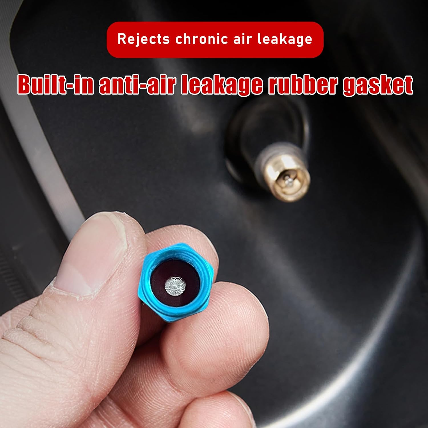 Ziciner 12 PCS Car Tire Valve Stem Caps, Aluminum Alloy Wheel Valve Covers with Rubber O-Ring, Corrosion Resistant Leak-Proof Tire Air Cap Set, Universal for SUV, Truck, Motorcycle, Bike (Light Blue) image number 1