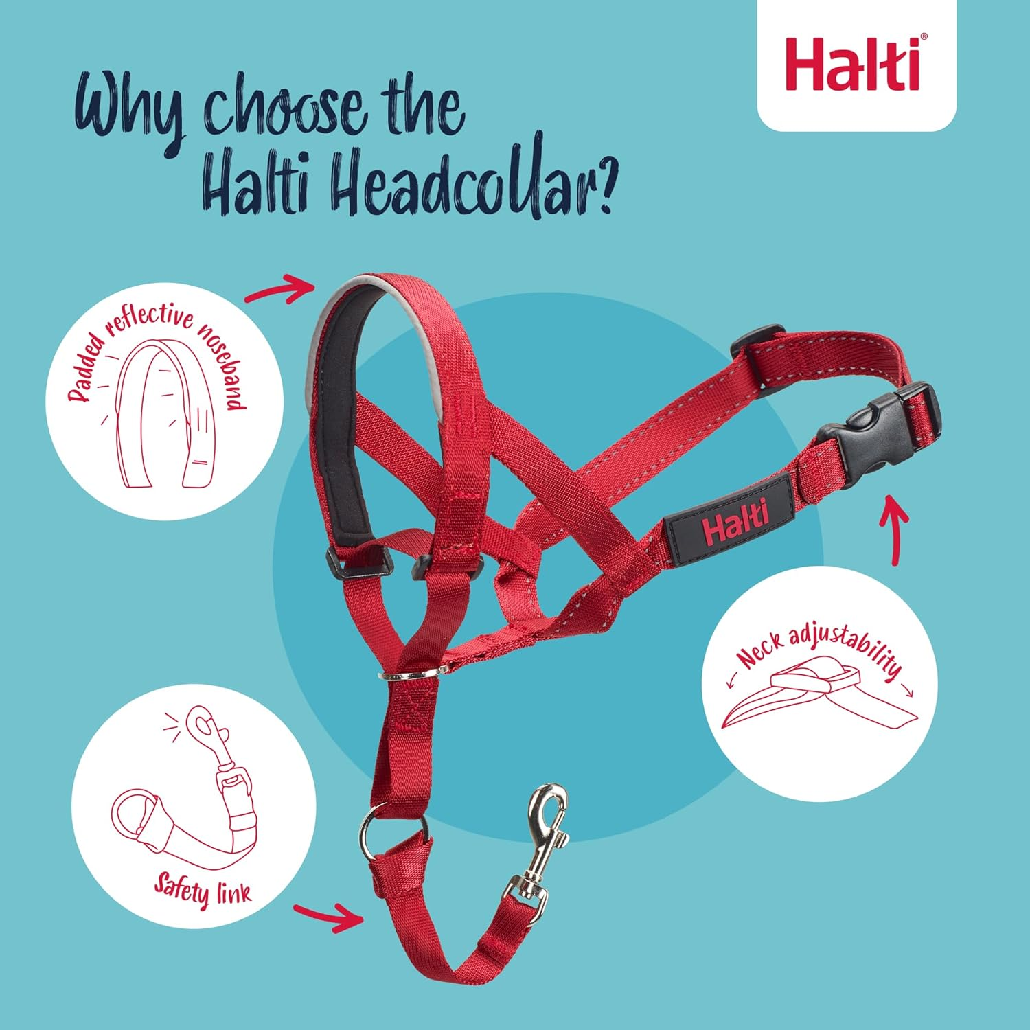 Halti Dog Training Headcollar, Red image number 1