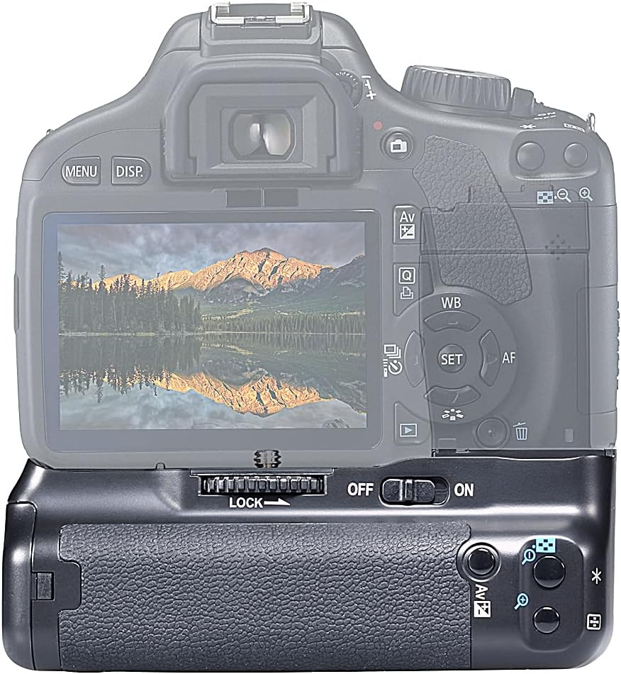 Neewer BG-E8 Replacement Battery Grip for Canon EOS 550D 600D 650D 700D Rebel T2I T3I T4I T5I DSLR Cameras, Comes with 2-Pack 1140 Mah LP-E8 Replacement Li-Ion Battery and Dual USB Battery Charger image number 5