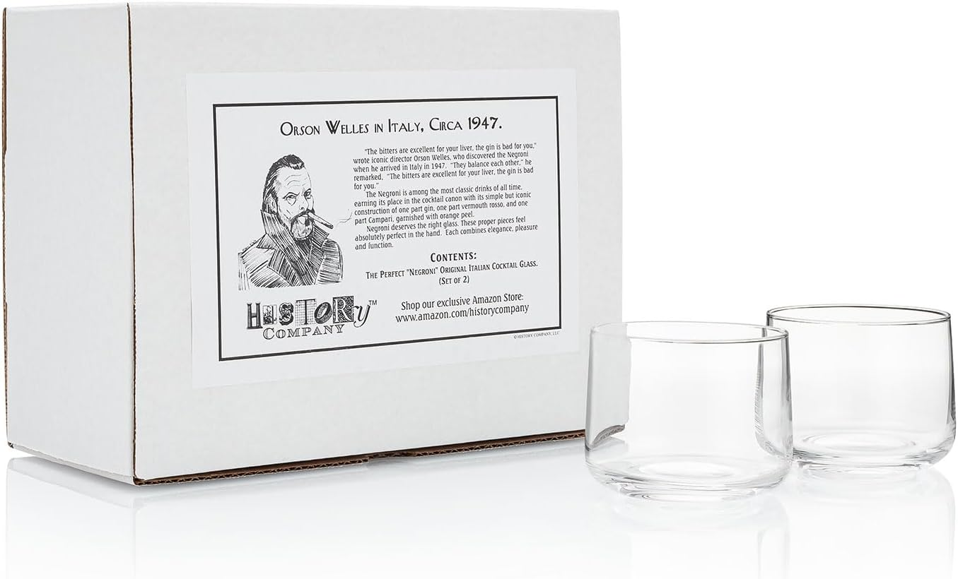HISTORY COMPANY the Perfect Ni &ndash; Original 11-Ounce Italian Cocktail Glass, 2-Piece Set (Gift Box Collection)