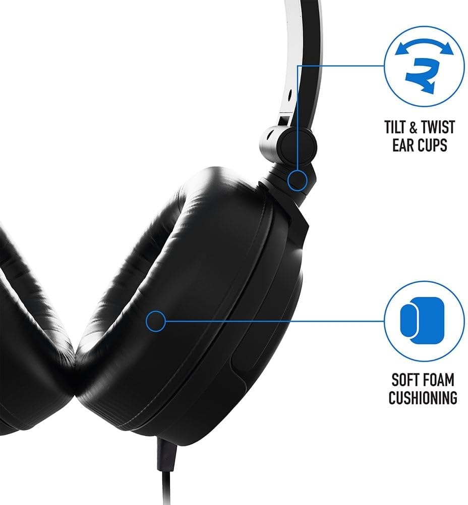 4Gamers C6-50 Gaming Headset for Xbox, PS4/PS5, Switch, PC - Black/Blue image number 5