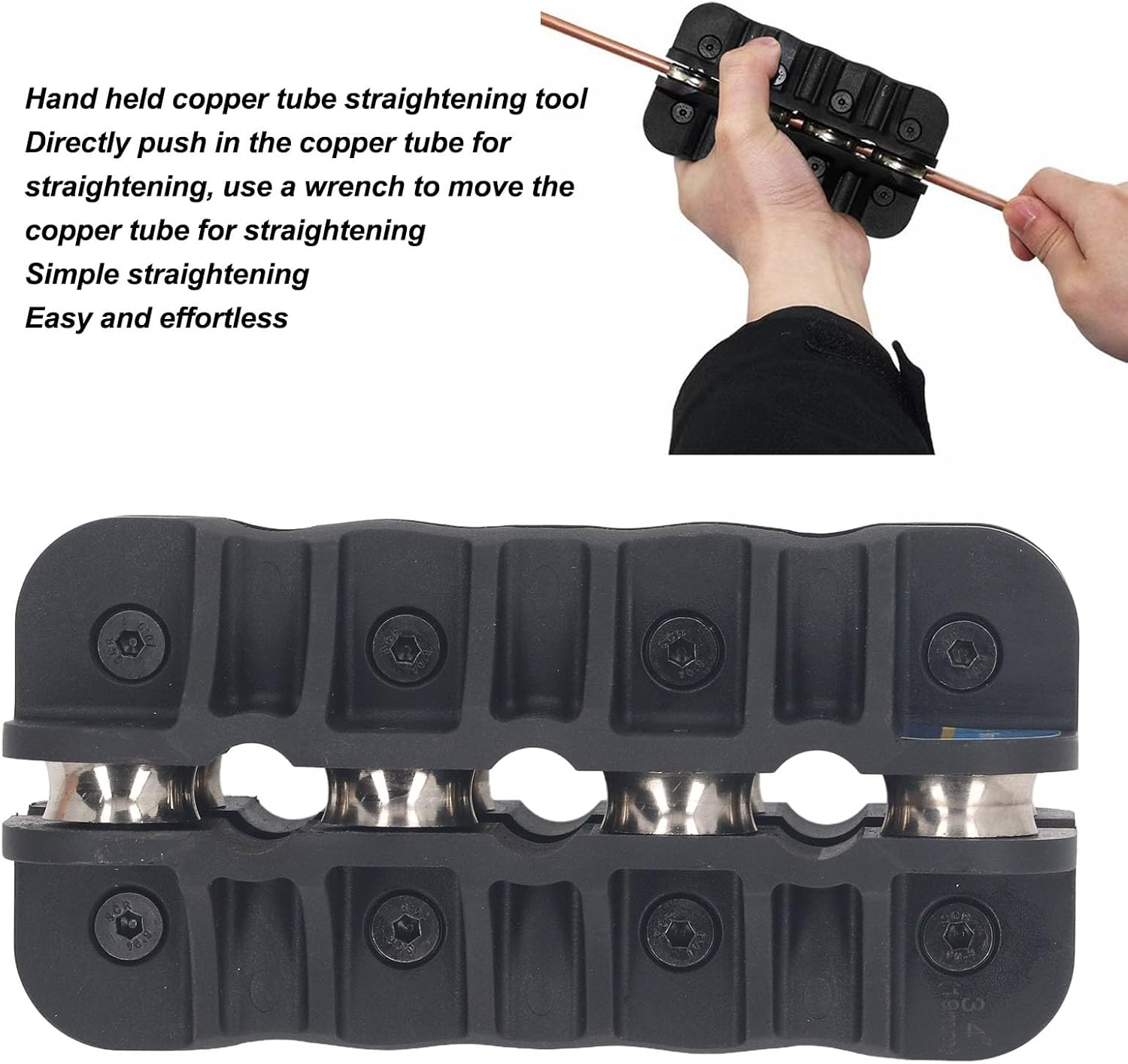 Jiawu Handheld Tubing Straightener, 3/4 Inch Copper Tube Straightening Tool for Brake Fuel System Lines, Pipe Straightener for Copper Tubing image number 2