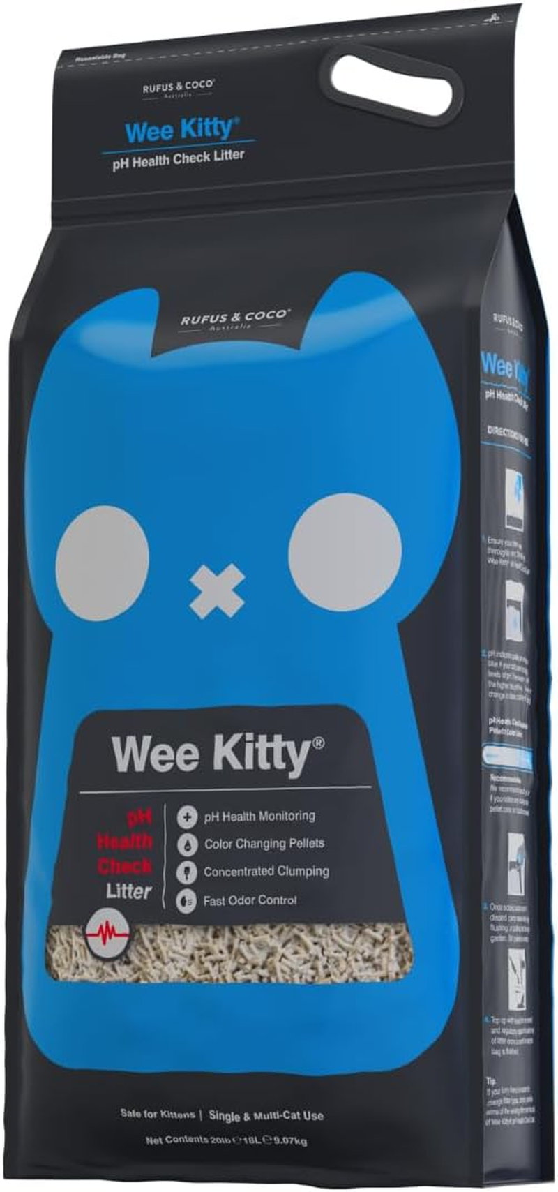 Rufus and Coco Wee Kitty PH Health Check Cat Litter, 2Kg/4L image number 1