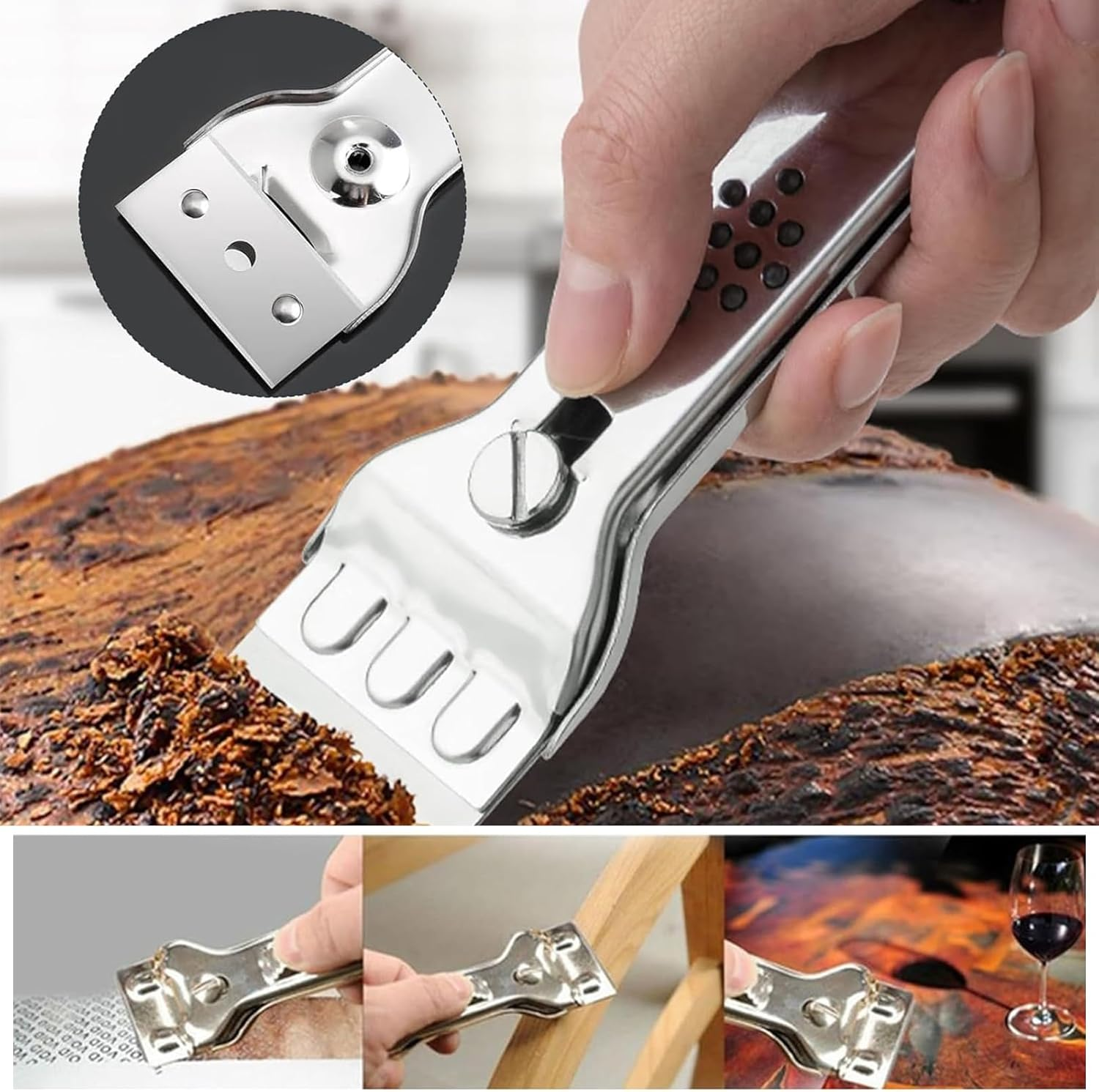 Pack of 36 Ceramic Hob Scraper Blades, Hob Scraper, Ceramic Hob Scraper, Double Sided Stainless Steel Scraper, Cooker Glass Scraper, Glass Kitchen Stove Scraper, Polish Cleaner Tool, Cleaning image number 5