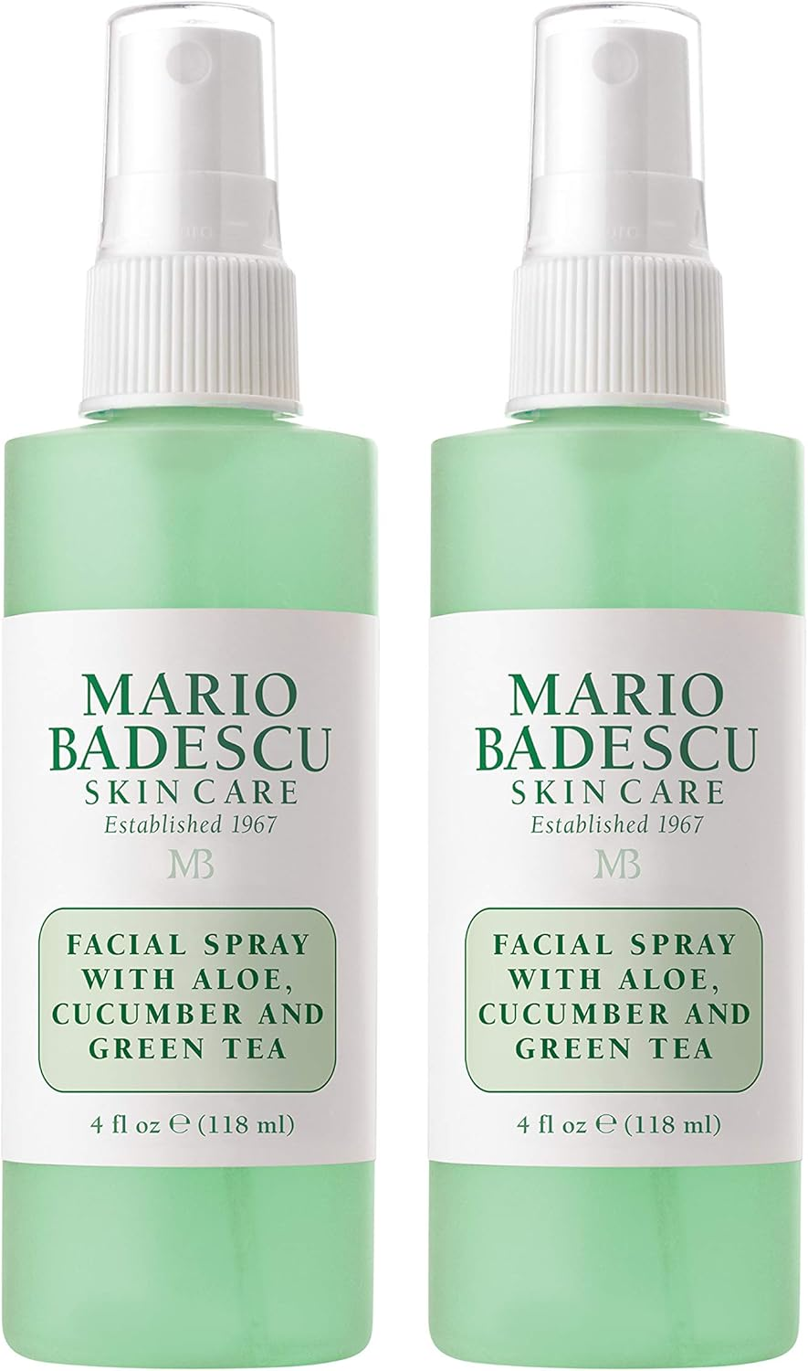 Mario Badescu Facial Spray with Aloe, Cucumber and Green Tea for All Skin Types | Face Mist That Hydrates & Invigorates | 4 Fl Oz(Pack of 2) image number 4