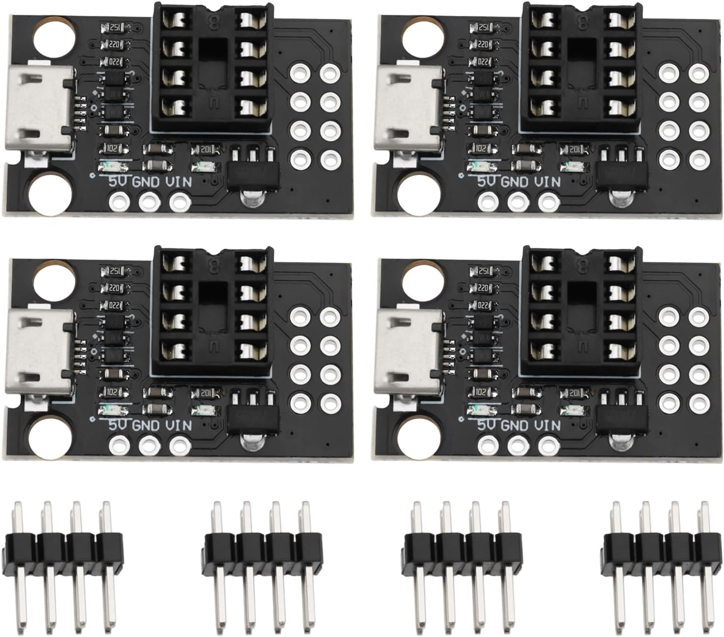 YINETTECH 4Pcs ATTINY85 Micro USB Development Board Compatible with Attiny13A Attiny25 Attiny45 Attiny85 image number 5