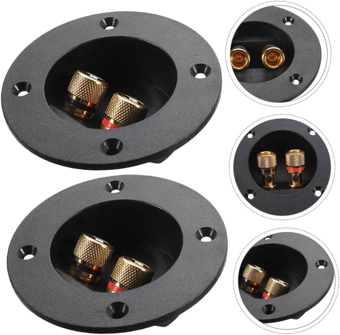 Hoement 8PCS Position Copper Speaker Box Terminal Cup Binding Post Connector for Subwoofer Soundbar Hifi Audio DIY Home Car Stereo Zero Signal Loss image number 3