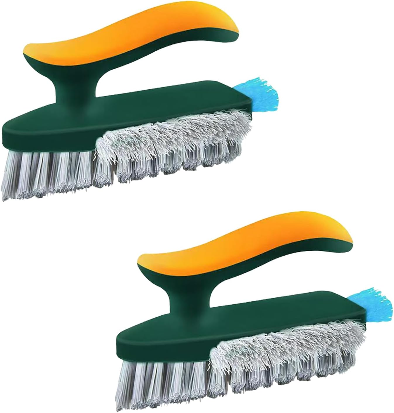 Scrub Brush, 2 Pack Heavy-Duty Cleaning Brushes with Stiff Bristles for Shower, Bathroom, Carpet, Kitchen and Bathtub (Green)