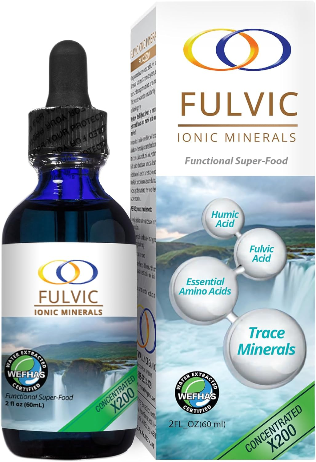 Optimally Organic Water Extracted Fulvic Ionic Acid X200 Concentration - 77 Plant Based Ionic Trace Minerals