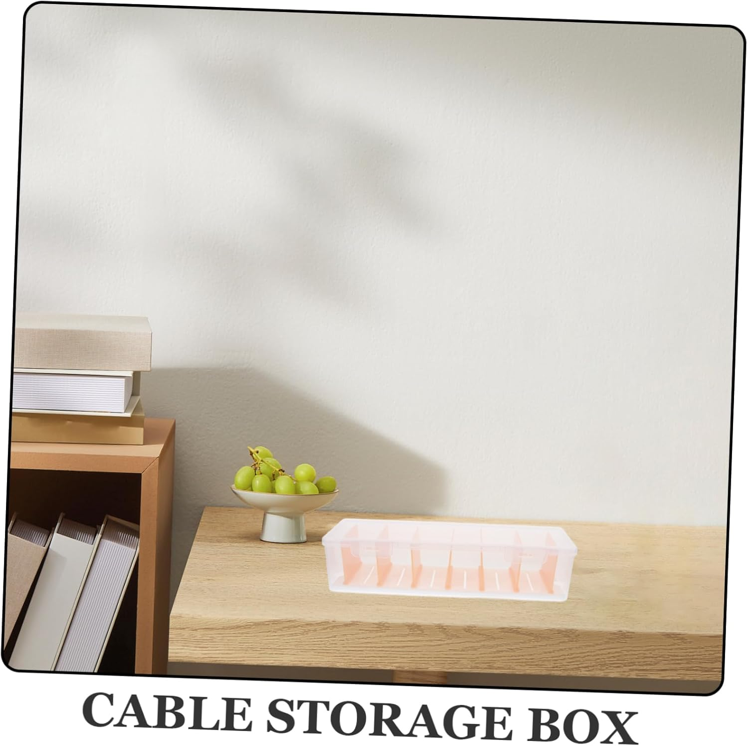 Data Cable Storage Box Mini Cord Organizer Compact Electronic Organizer for Desk Cable Management Box Lid Storage Cord Concealer for Office image number 3