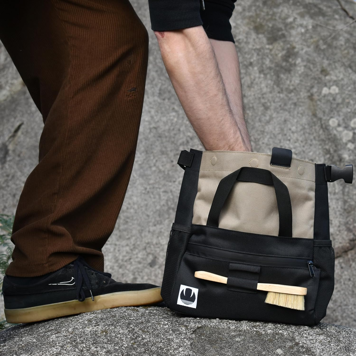 Saber Chalk Pot | Multiple Colours | Bouldering Bucket | Magnetic Closure | Zippered Storage Pockets | Brush Holder Loops | Rock Climbing, Weightlifting, Gym, Crossfit, Gymnastics image number 6