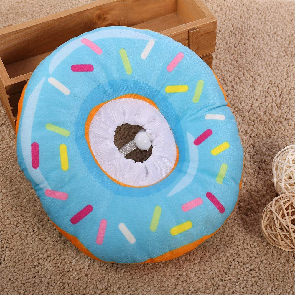 Xinzistar Cat Cone Collar Recovery Collar Pet Kitten Soft Protective Neck Collar after Surgery Adjustable Healing Elizabeth Collar Comfy Cotton Cone (S, Blue Donut) image number 5