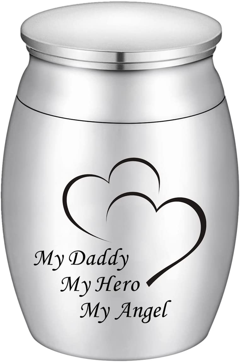 Small Keepsake Urns for Human Ashes Mini Cremation Urns for Ashes Stainless Steel Memorial Ashes Holder-My Husband My Angel