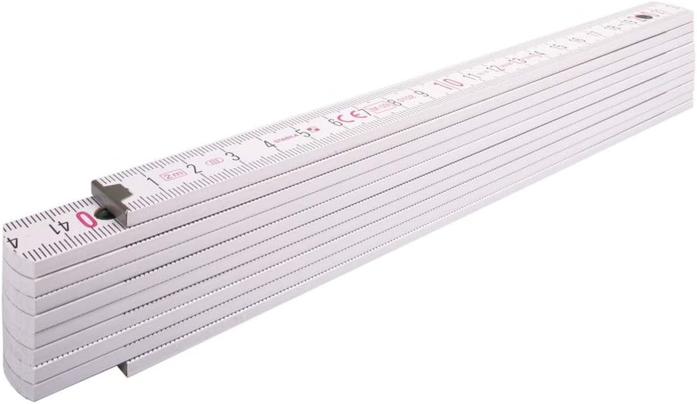 STABILA 14348 Wooden Folding Ruler Type 407 N 2 M Natural Metric Scale