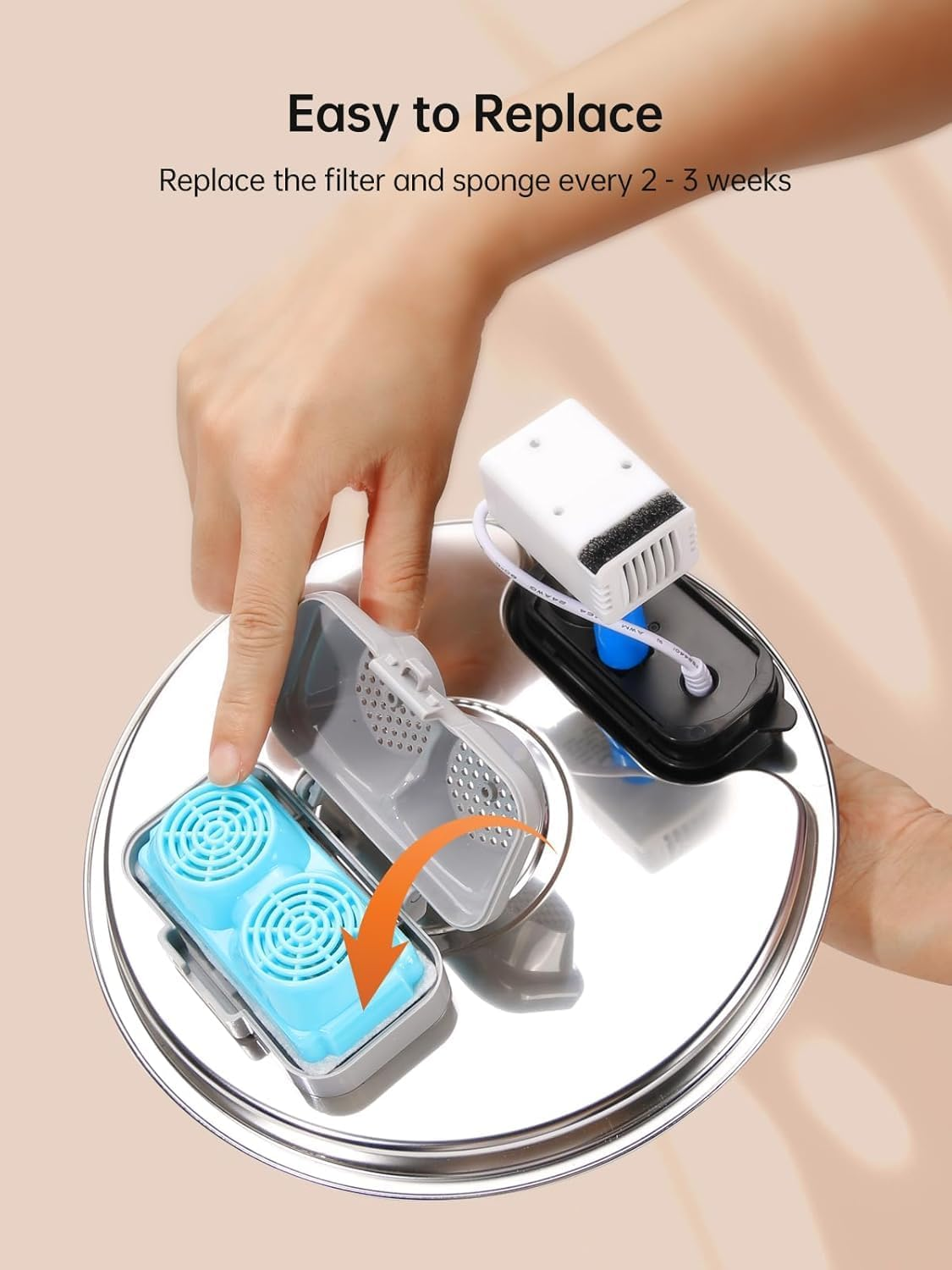 6Pcs Filter for 3.2L Wireless Rechargeable Sensor Cat Water Feeder Stainless Steel image number 3