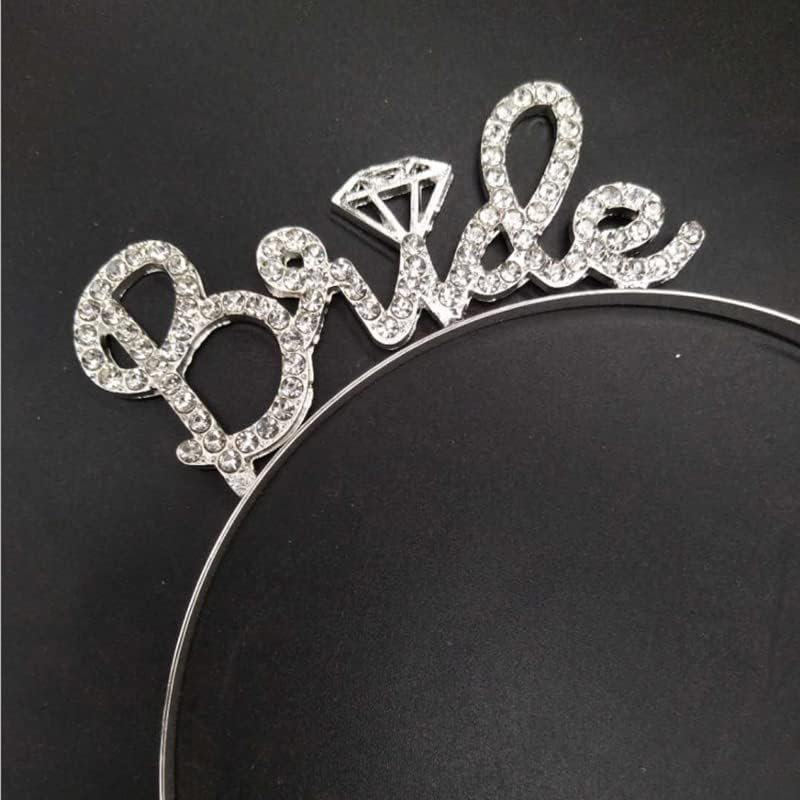 Kefley Bride Crown for Bachelorette Dresses to Be Headbands Gifts Party Decorations Silver Bridal Headband Tiara Accessories ,1 ,1.0 Count image number 1