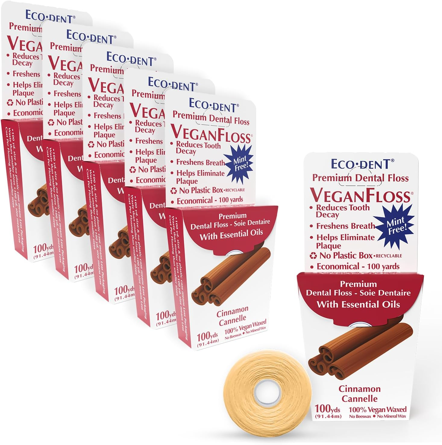 Eco-Dent Cinnamon Floss 100 Yards Pack of 6 image number 5