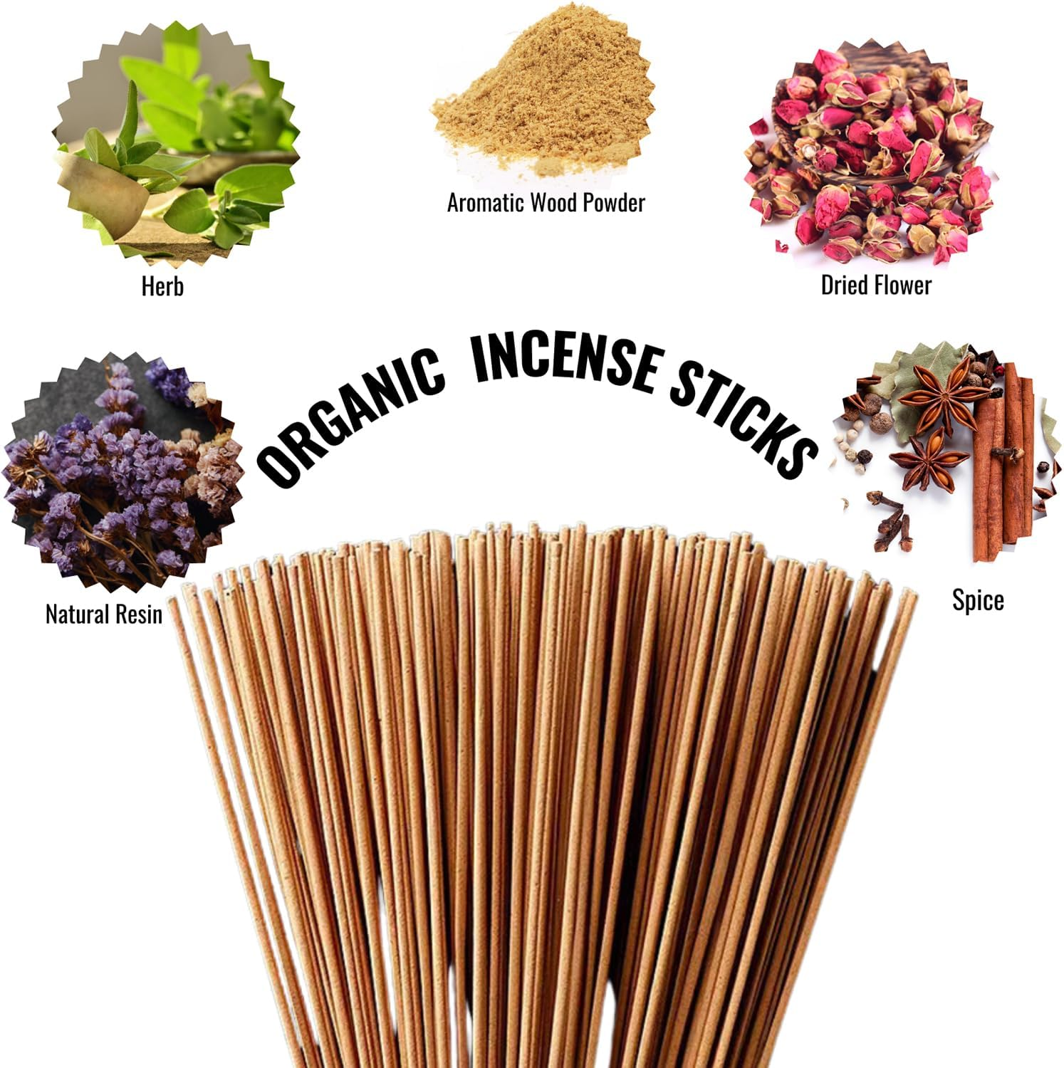 Vamotto 160 Pcs Incense Sticks, 100% Pure Organic Natural Hand Rolled Free from Chemicals-For Church,Aroma Therapy,Relaxation,Incense for Air Purifier, Mind & Spirit (Mixed) image number 1