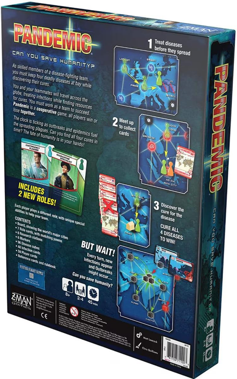 Z-Man Games Pandemic Board Game - 2 Players, Ages 10+ image number 4