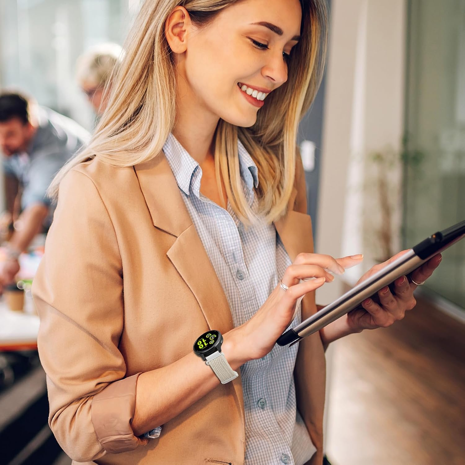 Everact 20Mm Magnetic Braided Watch Bands Compatible with Garmin Vivoactive 5/Vivoactive 6/3/3 Music/Venu Sq 2/Venu, Quick Release Nylon Soft Sport Stretchy Strap for Forerunner 55/165/245/645 - Black image number 7