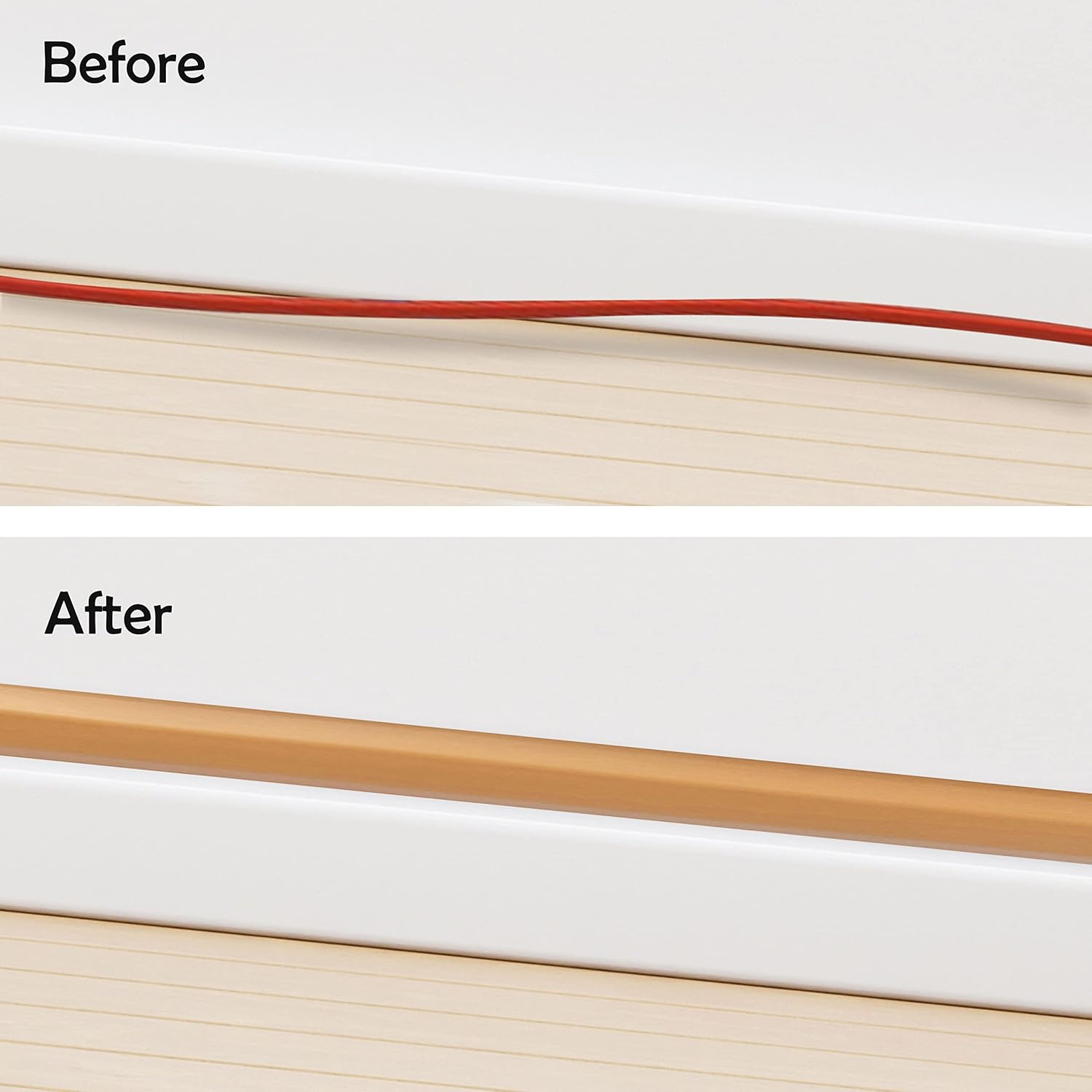 Rubber Bond TV Cord Hider Cable Protector - Strong Self Adhesive Wall Cord Cover Cable Hider - Low Profile Cable Management Wall Cord Concealer Cable Raceway - Brown - 1-2 Cord - 6 Feet image number 7