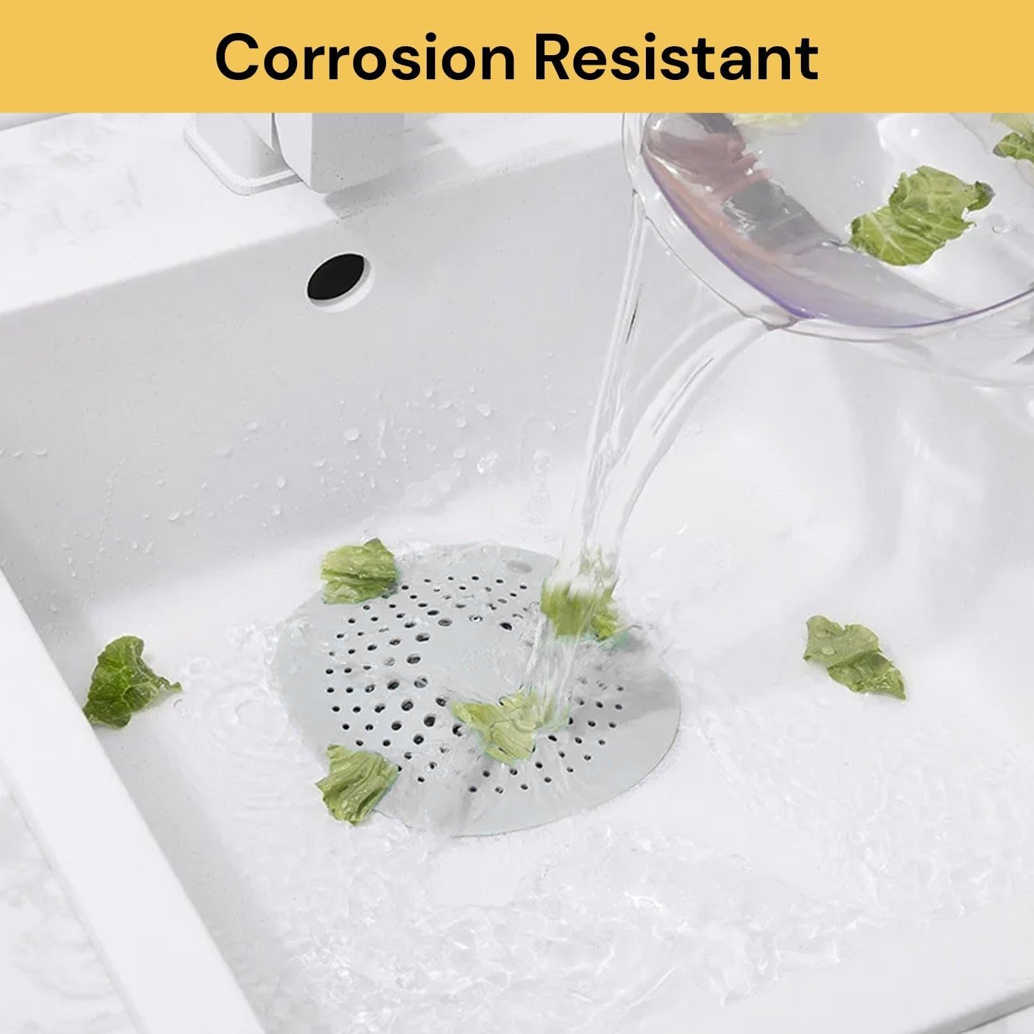 EZONEDEAL Hair Catcher Drain Cover Shower Silicone Hair Stopper with Suction Cup Easy to Install Bathroom Tubs Bathtub Kitchen Strainer Sink Waste Filter Mat (Orange) - Grey image number 4