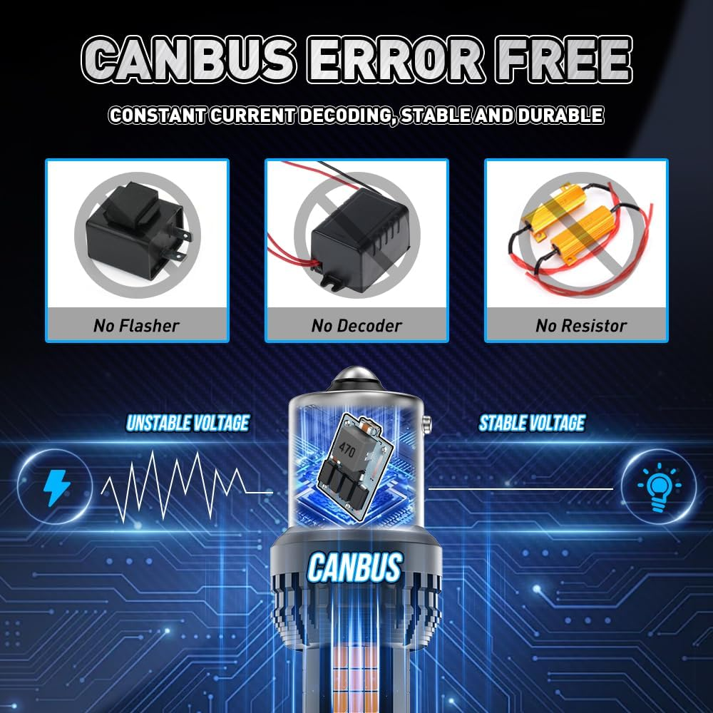 Kaidengzhe 1156 BAU15S LED Bulbs, Newest Upgrade 12V PY21W Amber LED CANBUS Error Free anti Hyper Flash 24V 2641A 12496 7507AST Yellow LED Bulb with Projector Replacement for Turn Signal Lights, 2PCS image number 3