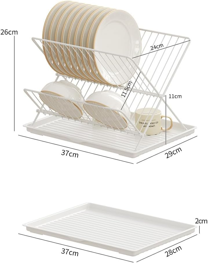 Roll up Dish Drying Rack, over Sink Multipurpose Foldable, Kitchen Sink Accessory (White, 2 Layer) image number 2