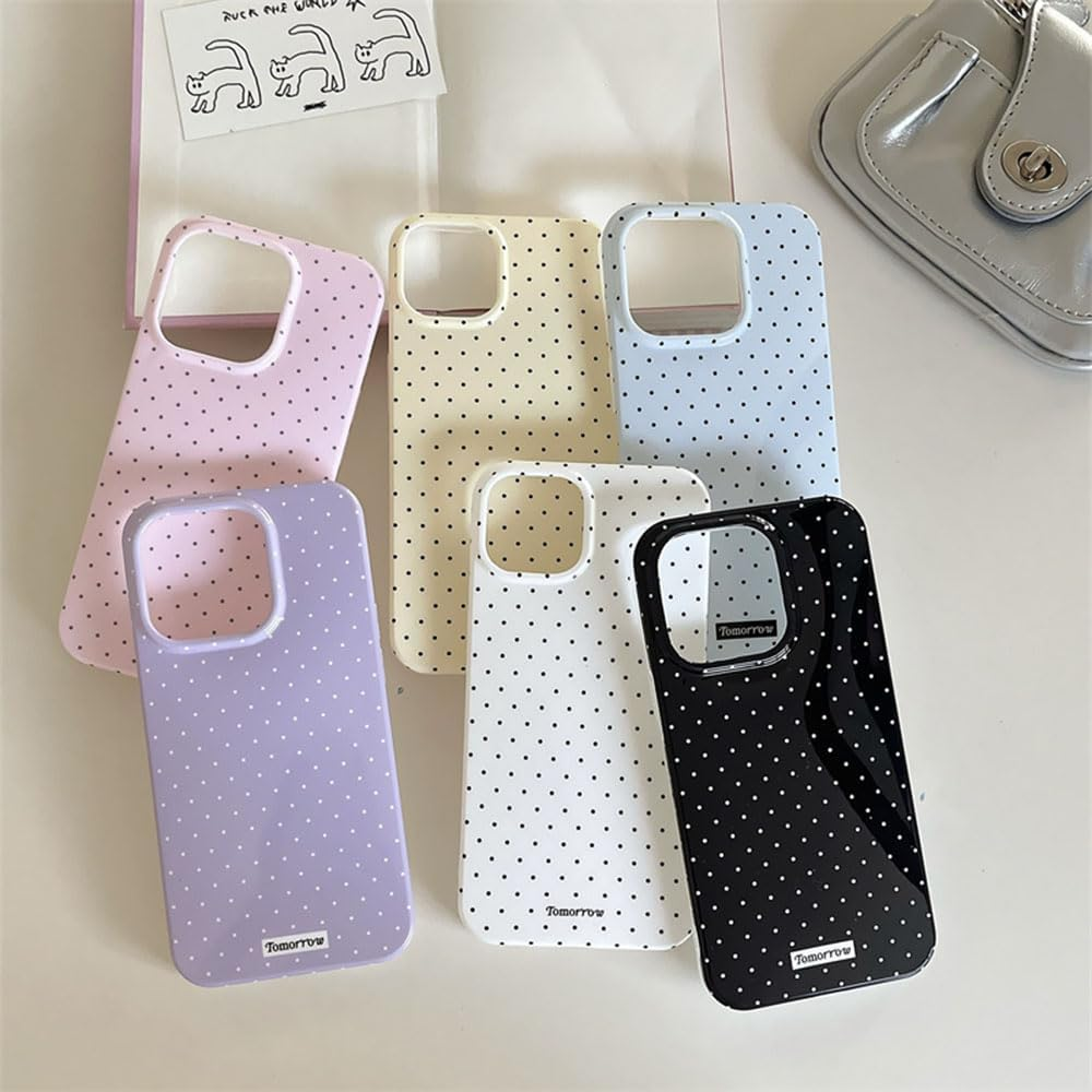 Inewateri Compatible for Iphone 15 Case with Cute Fashion Polka Dot Aesthetics Design Simple Cases for Soft TPU Slim Protection Cover-White image number 2