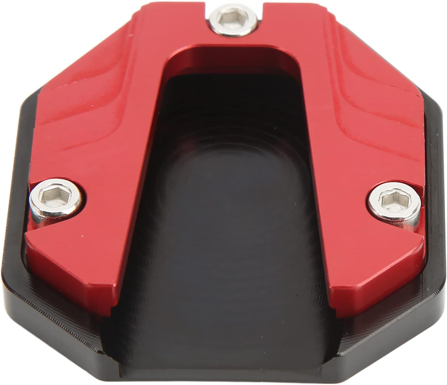 Motorcycle Side Stand Extender Pad Plate - High Strength Kickstand Support Accessory for Soft Surfaces, Stylish Design (Black)