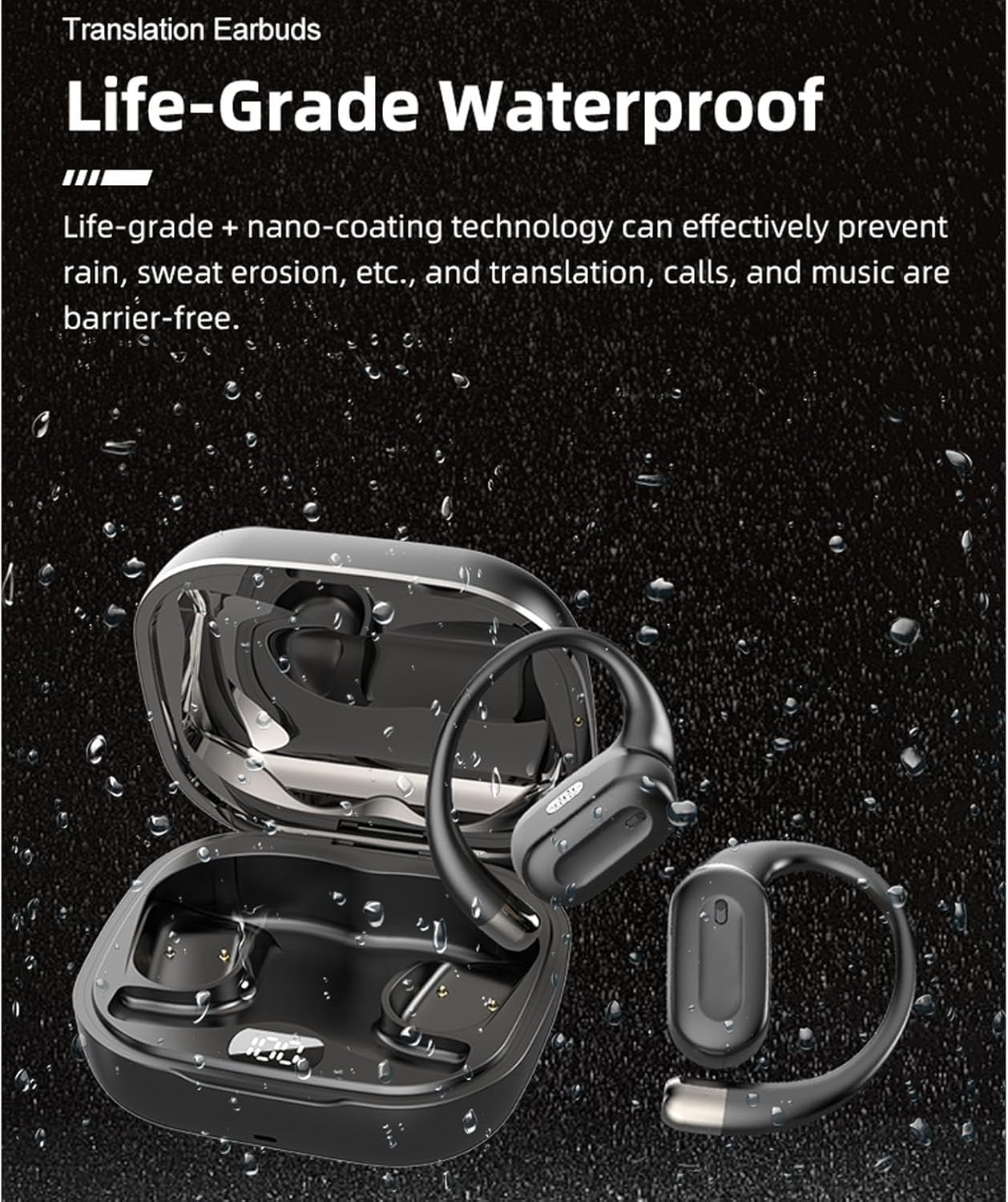 Elprico Voice Translator Earbuds, Real-Time Translation in 144 Languages with Bluetooth and App, Instant Online Voice Translation with 3 Modes for Travel, Business Learning, for Android image number 3