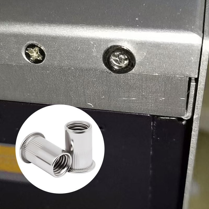 50 PCS M6 Rivet Nuts Silver Stainless Steel, Threaded Insert Nut Rivnuts for Metal, Wood, Aluminium, Electrical Appliances & Industrial Products image number 3