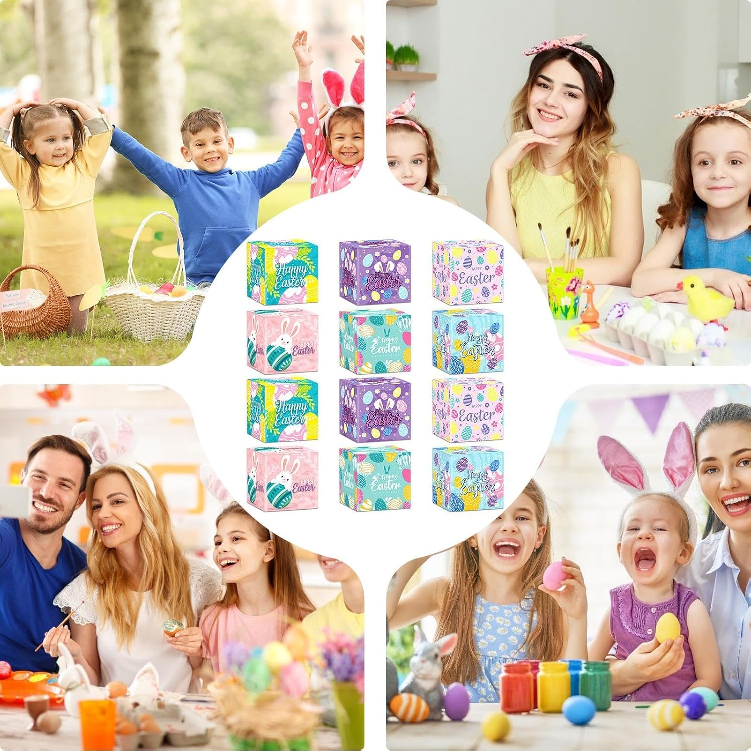 Easter Candy Box, Easter Goodie Boxes, Reusable Easter Boxes, Happy Easter Treat Bags, Easter Egg Hunt Boxes, Easter Treat Bags for Kids, Easter Supplies, Set of 12 Easter, Easter Cooking for Kids