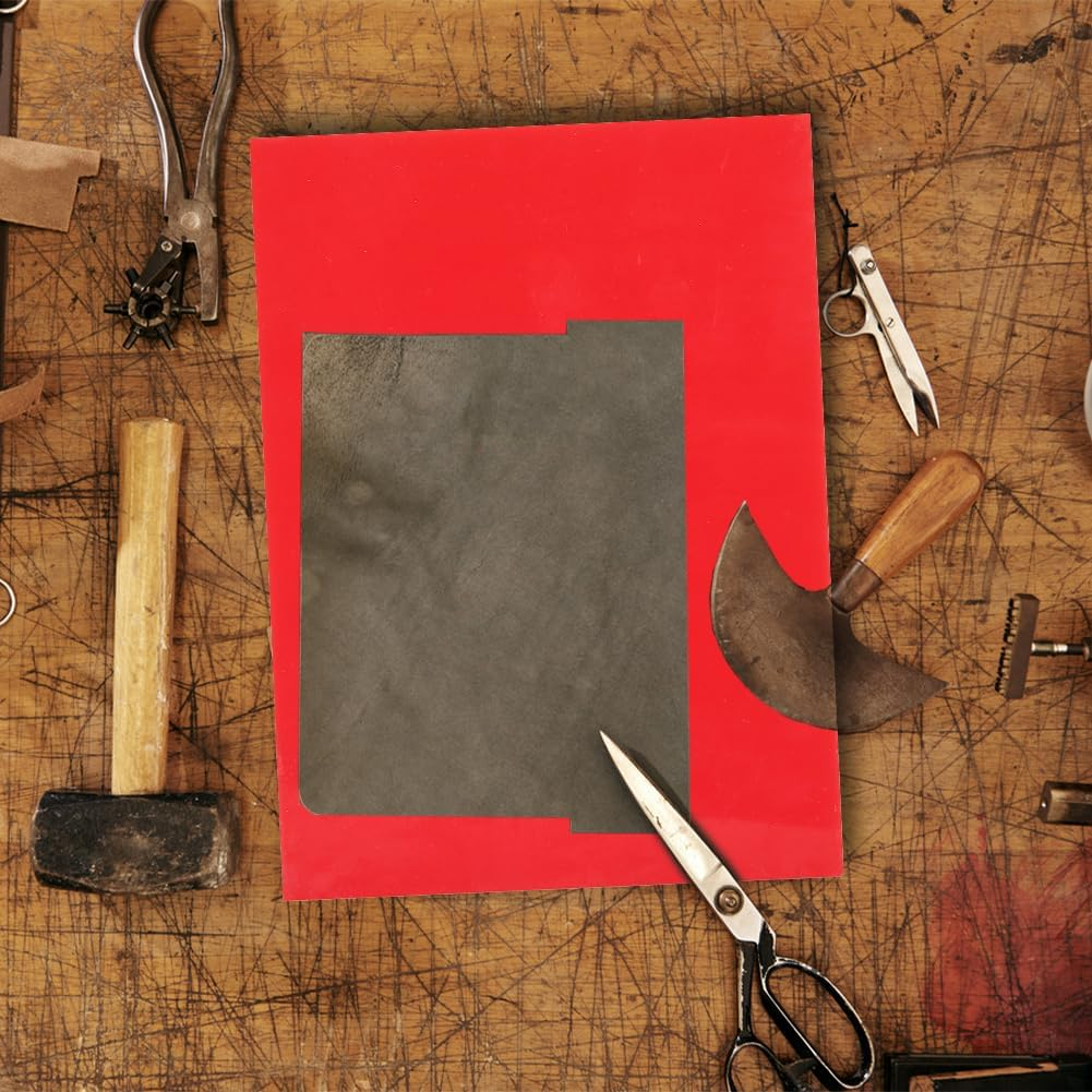 Leather Craft Punching Pad, Stamping Mute Board Mat, Thick Handmade Leather Craft Tools Protection Mat, Shock Absorbing Pad for DIY Cutting, Hole Punch, Sewing, Stamping, 200 X 150 X 9Mm Red image number 5