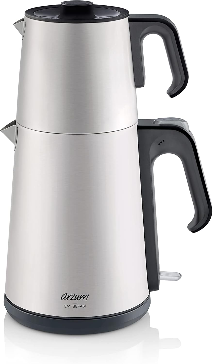 Arzum Tea Makers, Electric Turkish Tea Maker, 1650 W Power, 1.2 L Teapot, 1.8 L Kettle, Stainless Steel, Keep Warm Function, Boil Dry Protection, Wireless Use, Copper Red