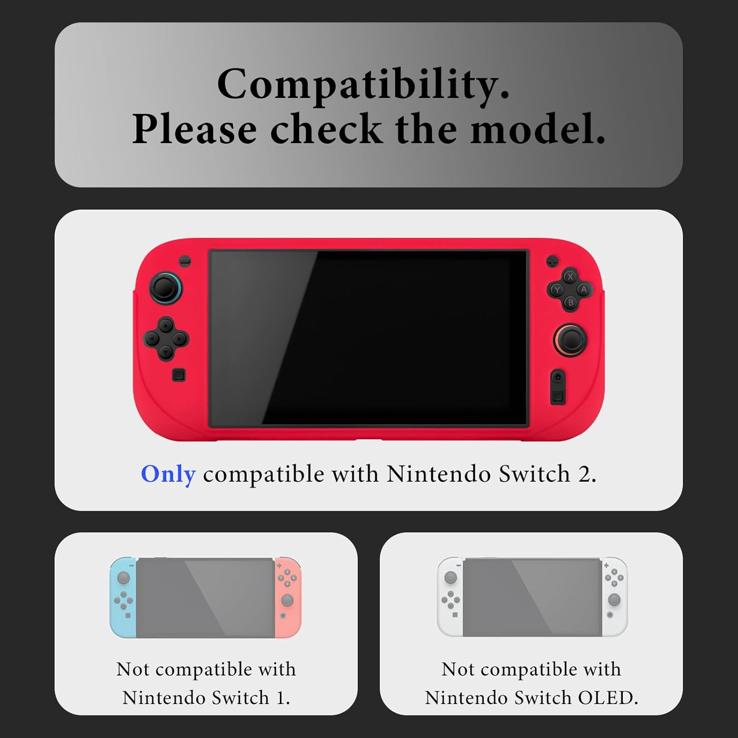 Geekria Silicone Protective Case Compatible with New Nintendo Switch 2, Split Design Shockproof Anti-Scratch Shell, Game Accessories (Red) image number 5